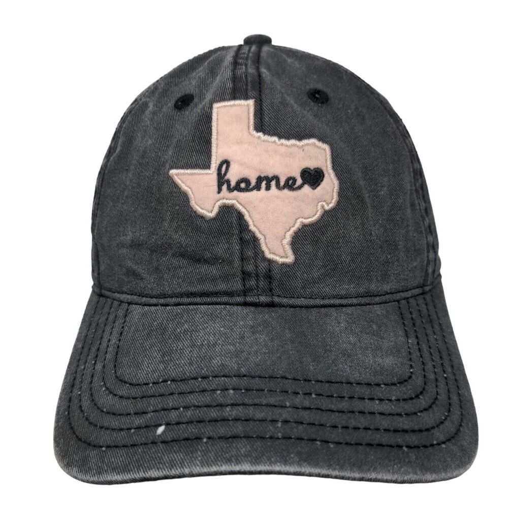 Home Texas Map Slideback Hat Gray OSFM Embroidered Adjustable 6 Panel